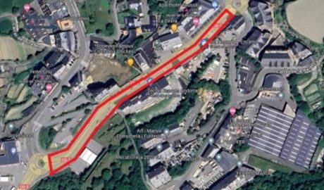 En vermell el tram afectat pels treballs d'asfaltat