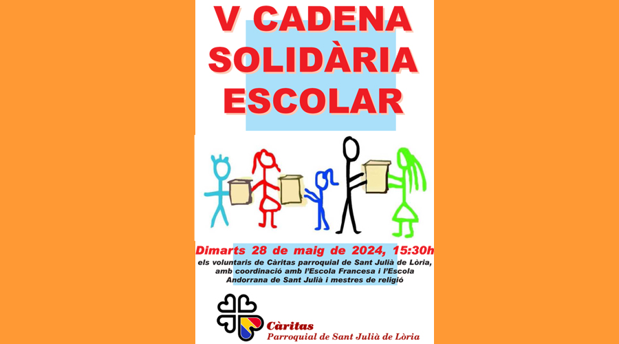 Cartell de la V Cadena Escolar Solidària (Bisbat d'Urgell)