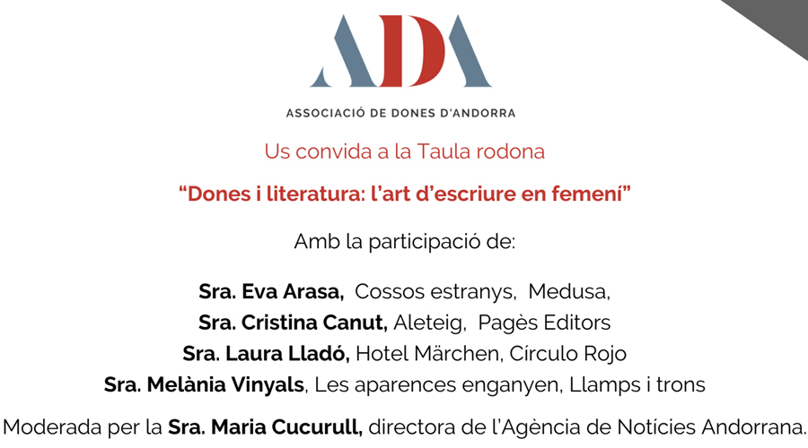 Cartell anunciant la taula rodona organitzada per l'ADA (associació)