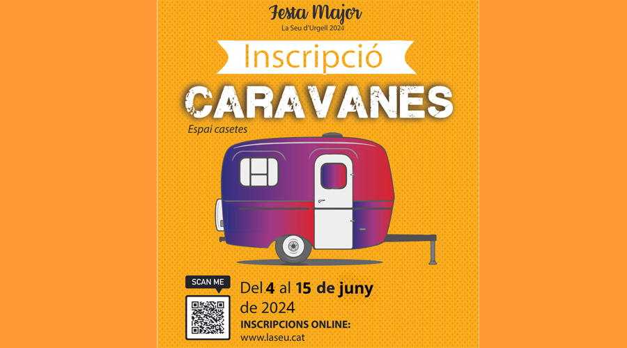 Cartell informant de les inscripcions per a l'espai casetes, a la Seu (Aj. la Seu)