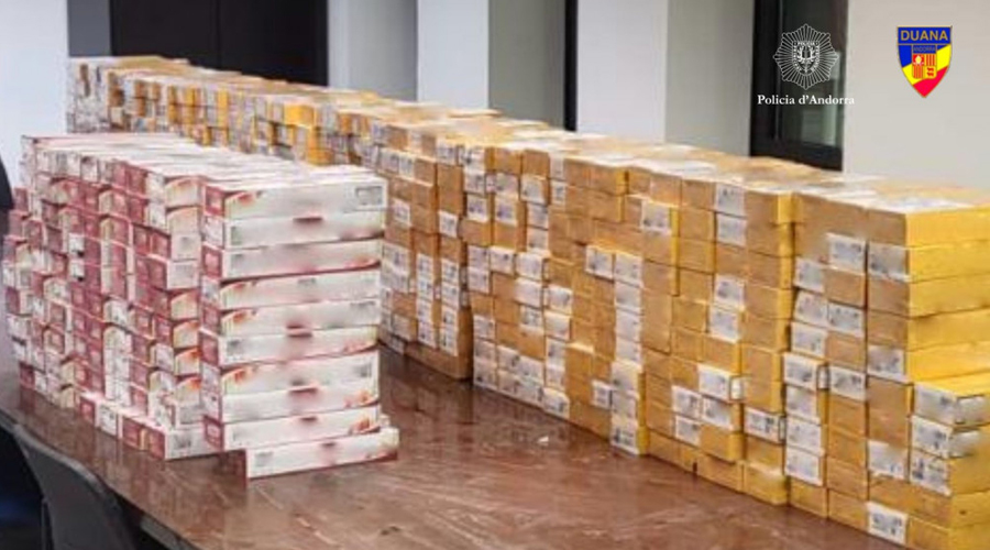 El tabac intervingut per la Policia (Policia d'Andorra)