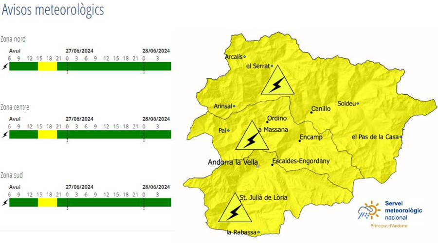 Activat l'avís groc per tempesta (Servei Meteorològic Nacional)
