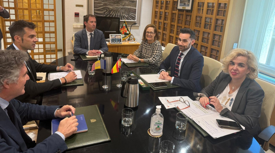 A l'esquerra, Vicenç Mateu, ambaixador d'Andorra a Espanya i al seu costat, el secretari d'Estat, David Forné (SFGA)