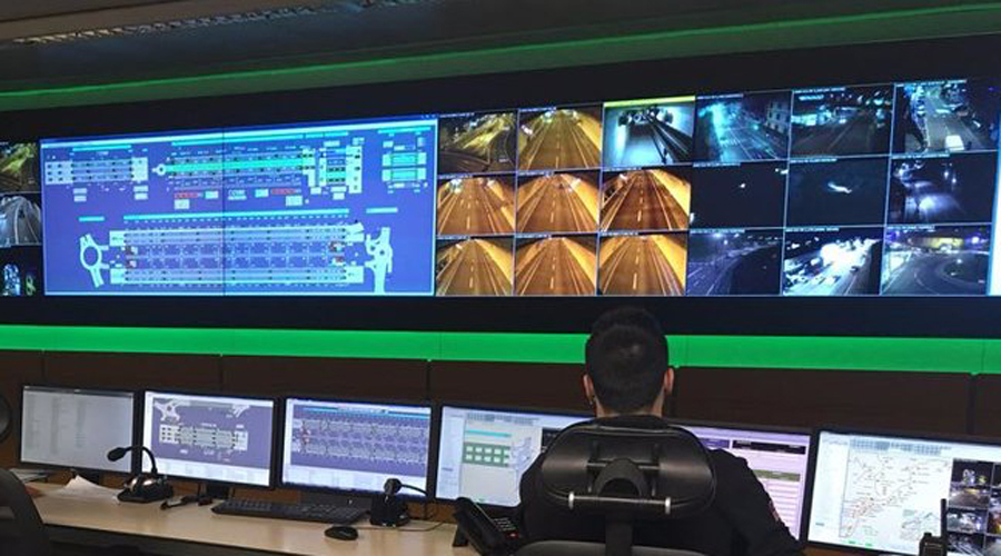 Sala de control de l'Àrea de Mobilitat del Govern d'Andorra