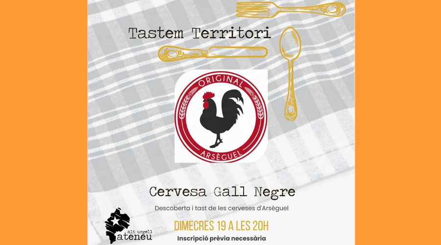 Cartell anunciant el tast de cervesa a Arsèguel