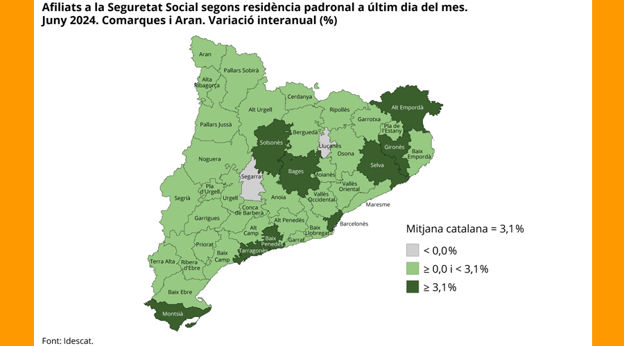 Mapa estadístic de les afiliacions a la Seguretat Social a Catalunya (Govern.cat)