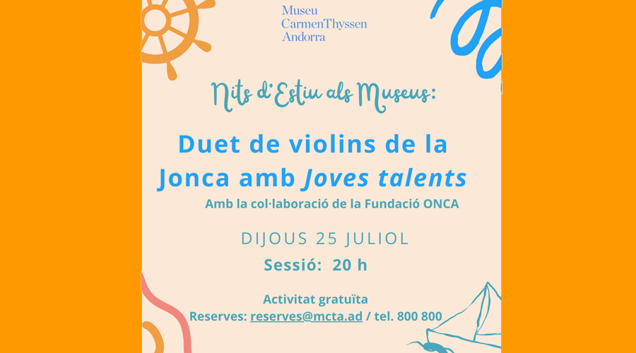Concert d'un duet de violins de la JONCA al Museu Carmen Thyssen