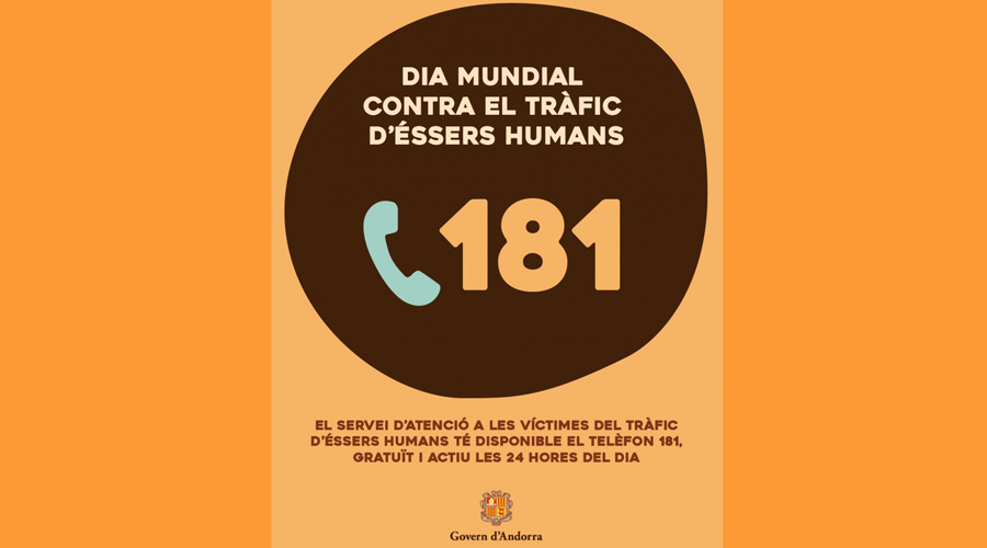 Cartell recordant el Dia mundial contra el tràfic d’éssers humans (SFGA)