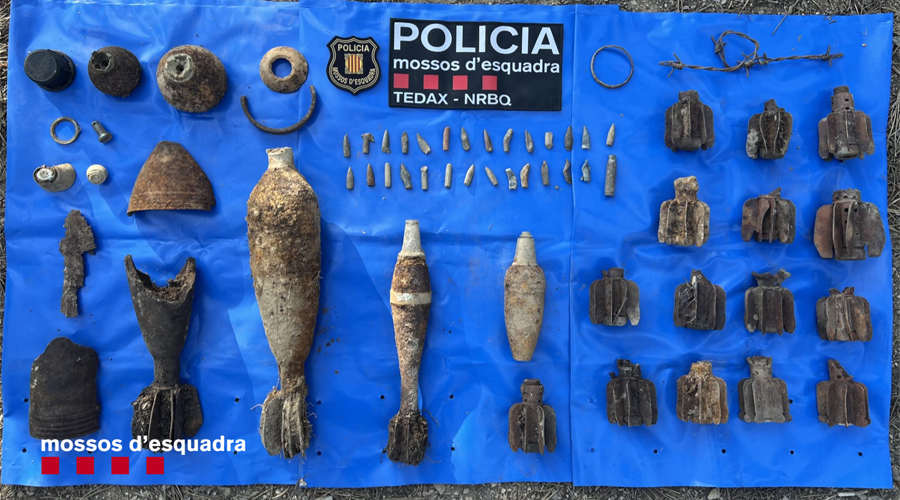 Explosius antics trobats en un camp de tir en desús a la Seu (Mossos d'Esquadra)