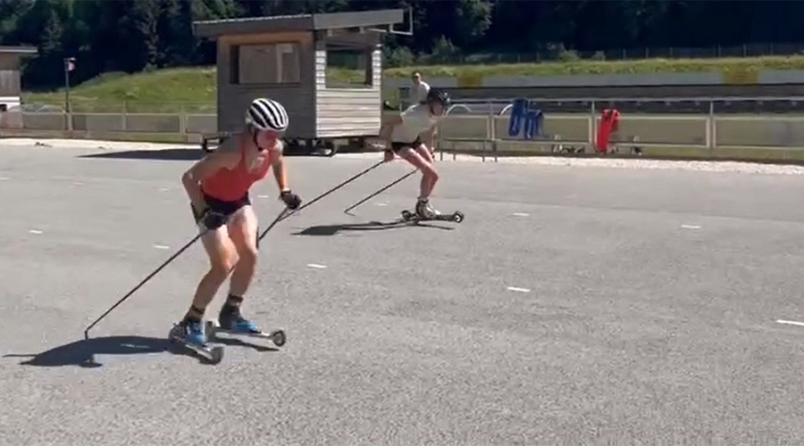 Gina del Rio entrenant en rollerski (FAE)