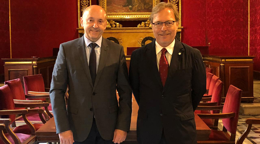 Els presidents de les cambres d'Andorra i Barcelona, Josep Maria Mas i Josep Santacreu, respectivament