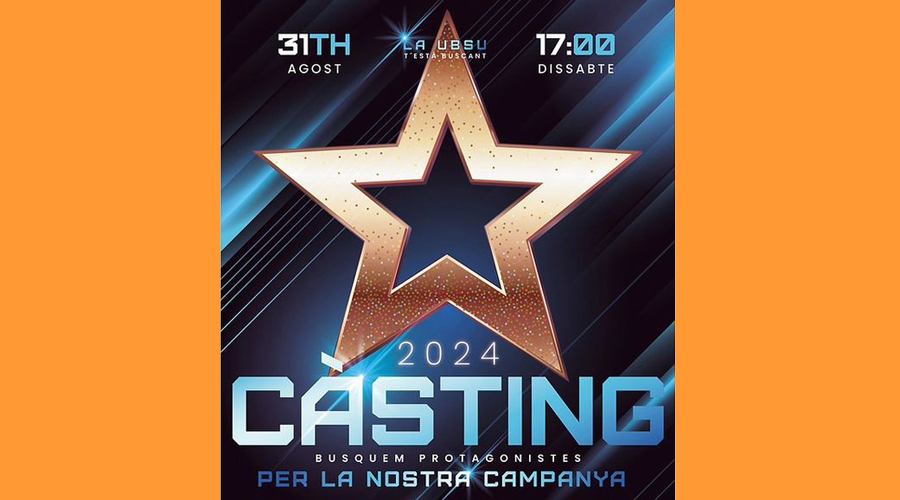 Cartell anunciant el càsting que fa la Unió de Botiguers de la Seu