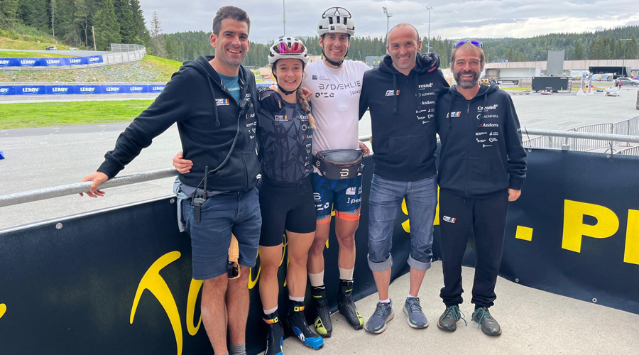Xabier del Val, director de fons; Gina del Rio; Irineu Esteve; Marc Puigsubirà, entrenador femení; i Natxo Martí, fisioterapeuta (FAE)