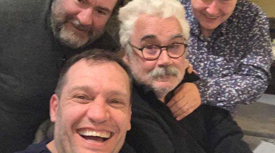 Al centre de la imatge, Francesc Pino, i a l'esquerra, el pilot andorrà Albert Llovera (Automovilismo Canario)