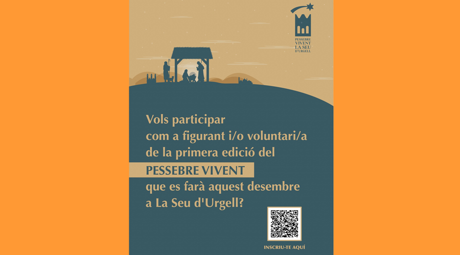 Cartell convidant a participar en el futur pessebre vinent de la Seu (Associació Pessebre Vivent)