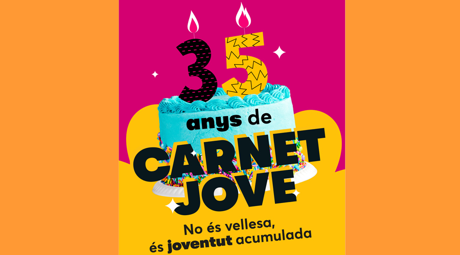 Cartell recordant els 35 anys del Carnet Jove a Andorra (Carnet Jove)