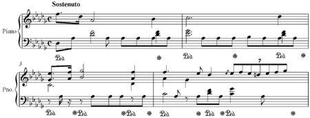 Fragment del Preludi num. 15 en Re bemol Major compost per Frederic Chopin