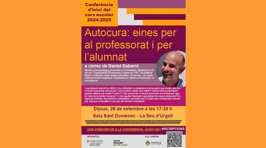 Cartell anunciant la conferència i inauguració del curs a càrrec de Daniel Gabarró