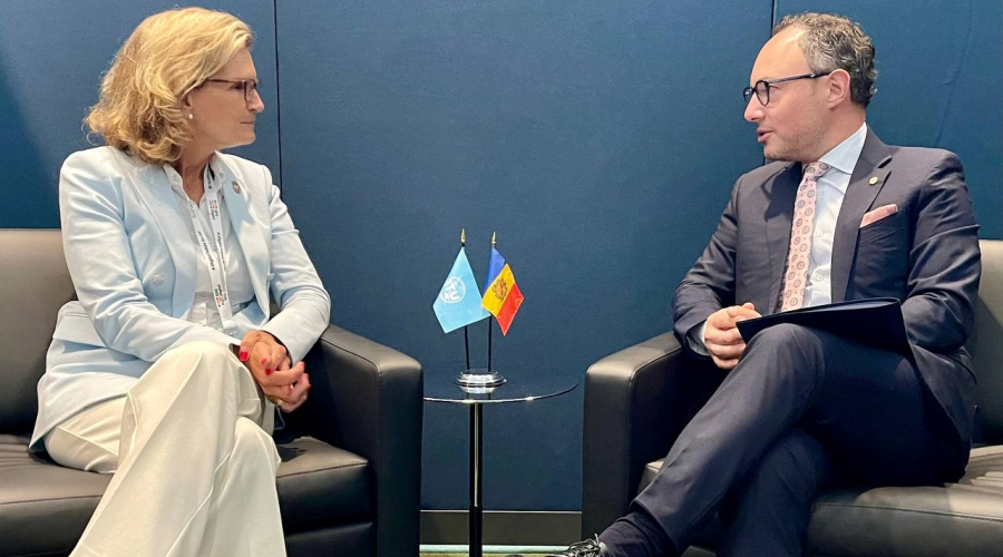 La secretària general de la Unió Internacional de Telecomunicacions, Doreen Bogdan-Martin, amb Xavier Espot (SFGA)