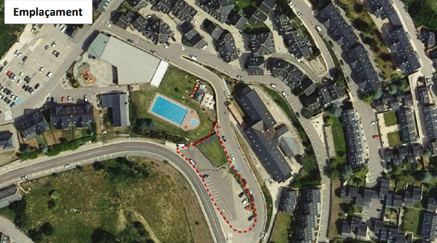 Delimitat amb punts vermells, el terreny on es bastiran els habitatges (Govern.cat)