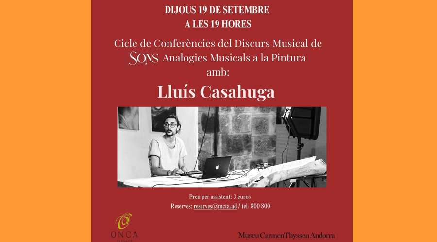 Cartell anunciador de la conferència de Lluís Casahuga a l'MCTA (ONCA)