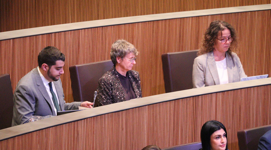 Les conselleres generals socialdemòcrates, Pere Baró, Susanna Vela i Judith Casal (PS)