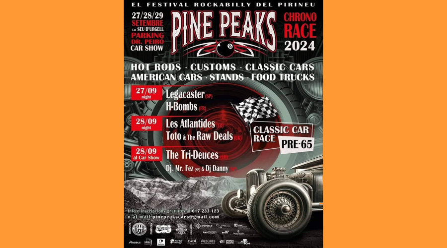 Cartell de les actuacions musicals del festival Pine Peaks