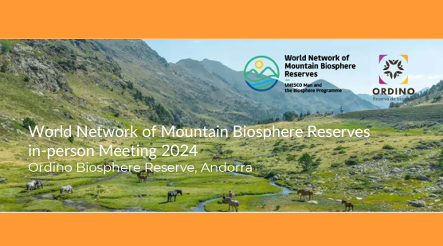 Cartell de la segona trobada de la xarxa mundial de reserves de la biosfera de muntanya (Comú d'Ordino)