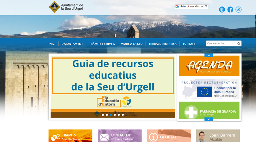 Web de l'Ajuntament de la Seu d'Urgell