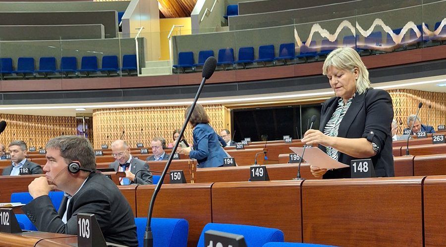 Berna Coma en la sessió plenària de l'Assemblea Parlamentària del Consell d'Europa a Estrasburg (Consell General)