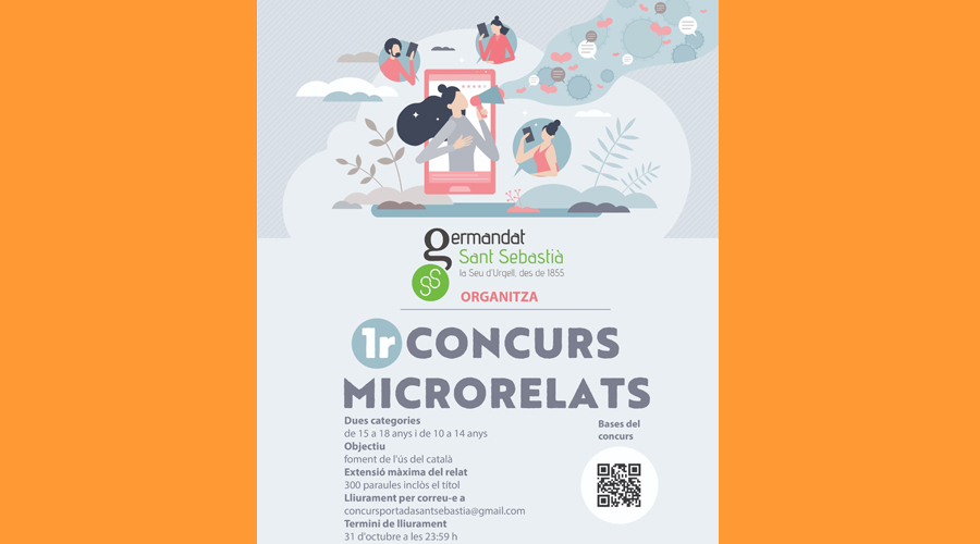 Cartell anunciant el concurs de microrelats (Aj. la Seu)