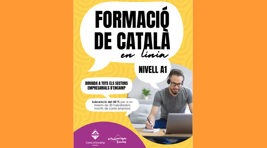 Cartell anunciant les classes de català (Comú d'Encamp)
