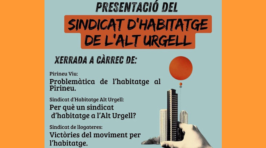 Cartell anunciant la presentació del Sindicat d’Habitatge de l’Alt Urgell