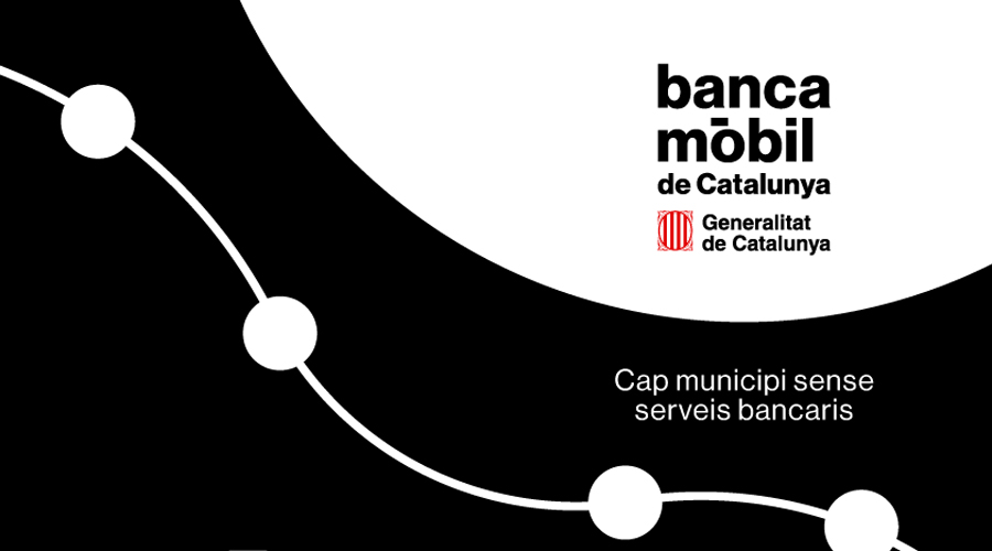 Cartell de la banca mòbil impulsada per la Generalitat de Catalunya