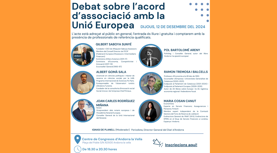 Cartell del debat amb els ponents que intervindran (COEA)