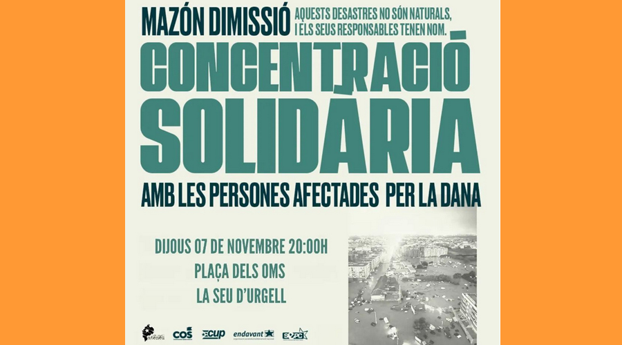 Cartell de convocatòria a la concentració a la Seu