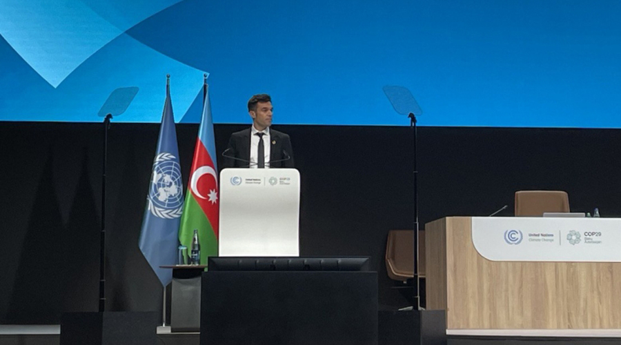 David Forné durant la seva compareixença a la COP29 (SFGA)