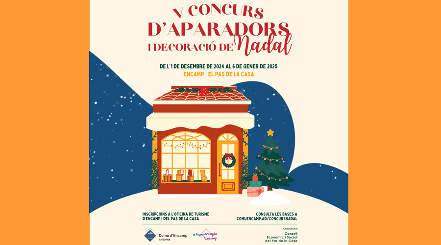Cartell del V Concurs d'aparadors i decoració de Nadal del Comú d'Encamp