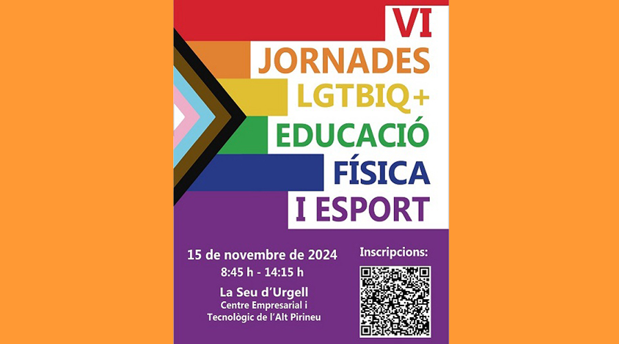  Cartell de les VI Jornades sobre LGTBIQ+, Educació Física i Esport, al CETAP de la Seu