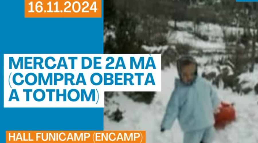 Cartell anunciant el Mercat de segona mà (Esquí Club Pas Grau)