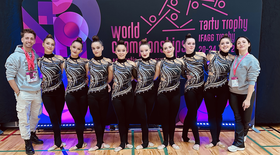 La delegació que ha participat al Mundial de Gimnàstica Estètica (Club Rítmica Valira)