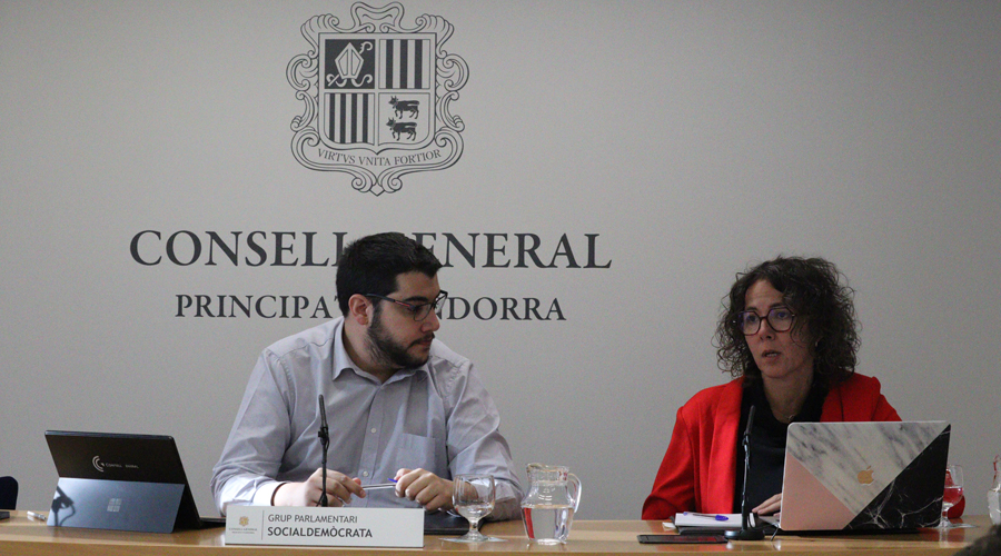 Els consellers generals socialdemòcrates, Pere Baró i Judith Casal (PS)
