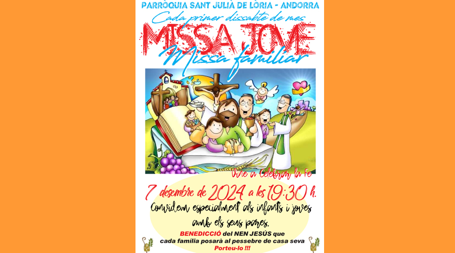 Cartell anunciador de la missa jove a Sant Julià
