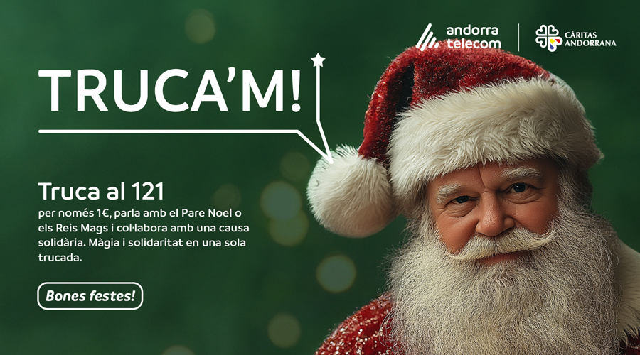 Cartell recordant la trucada al número 121 (Andorra Telecom)