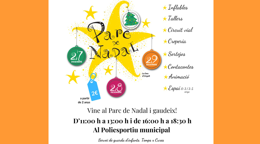 Cartell anunciant el Parc de Nadal de la Seu (Aj. la Seu)
