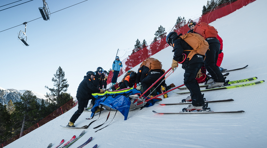 Un dels moments del simulacre de rescat. Foto: Organització
