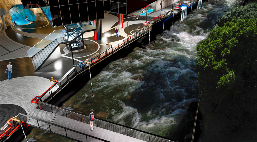 Render del projectes Caldes amb la passarel·la (comuee)