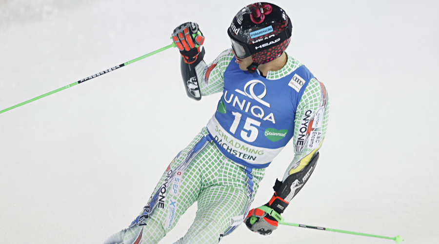 Joan Verdú, a la primera mànega de Schladming. Foto: Christophe Pallot Agence Zoom