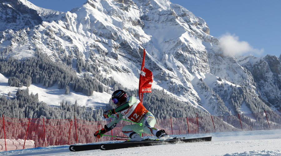 Joan Verdú, a la primera mànega de la Copa del Món d'Adelboden. Foto: Alexis Boichard Agence Zoom