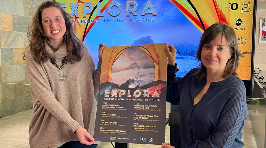 Alèxia Verdaguer i Mònica Armengol durant la presentació del cicle (Comú d'Ordino)